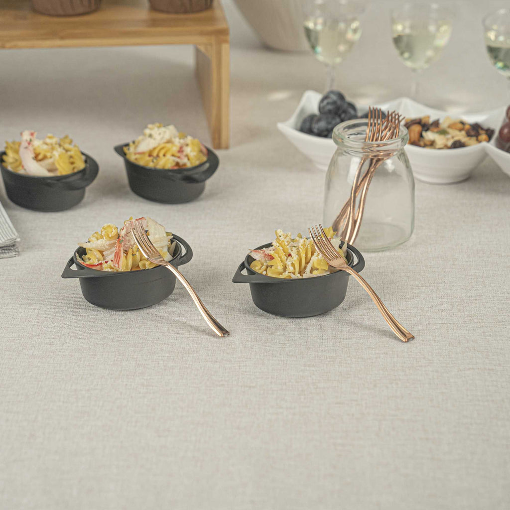 Mini Serve Rose Gold Plastic Mini Fork - 4" - 500 count box
