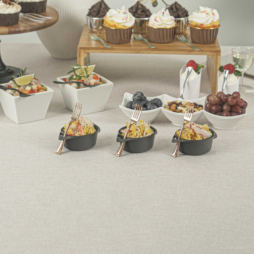Mini Serve Rose Gold Plastic Mini Fork - 4" - 500 count box