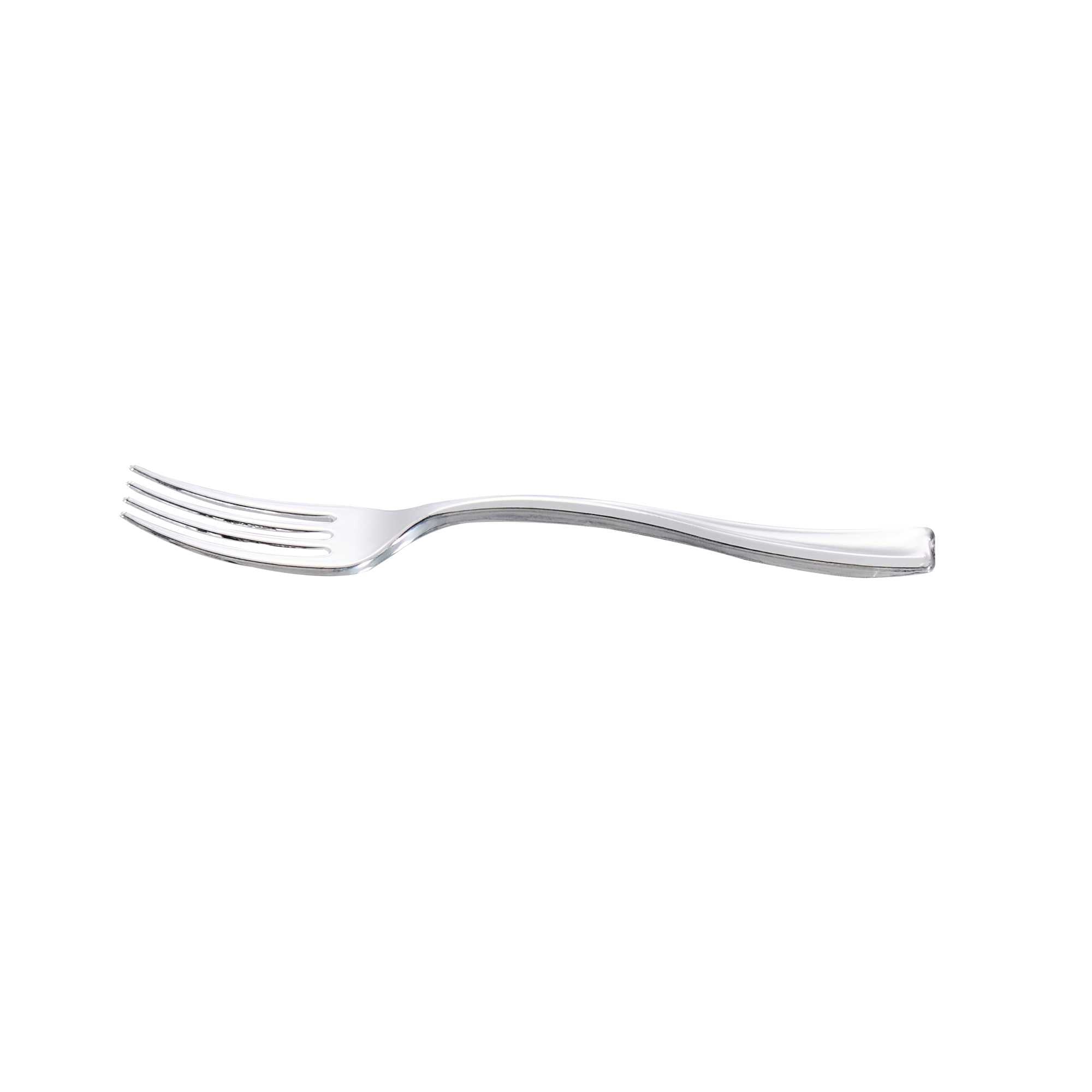 Mini Serve Silver Plastic Mini Fork - 4" - 500 count box