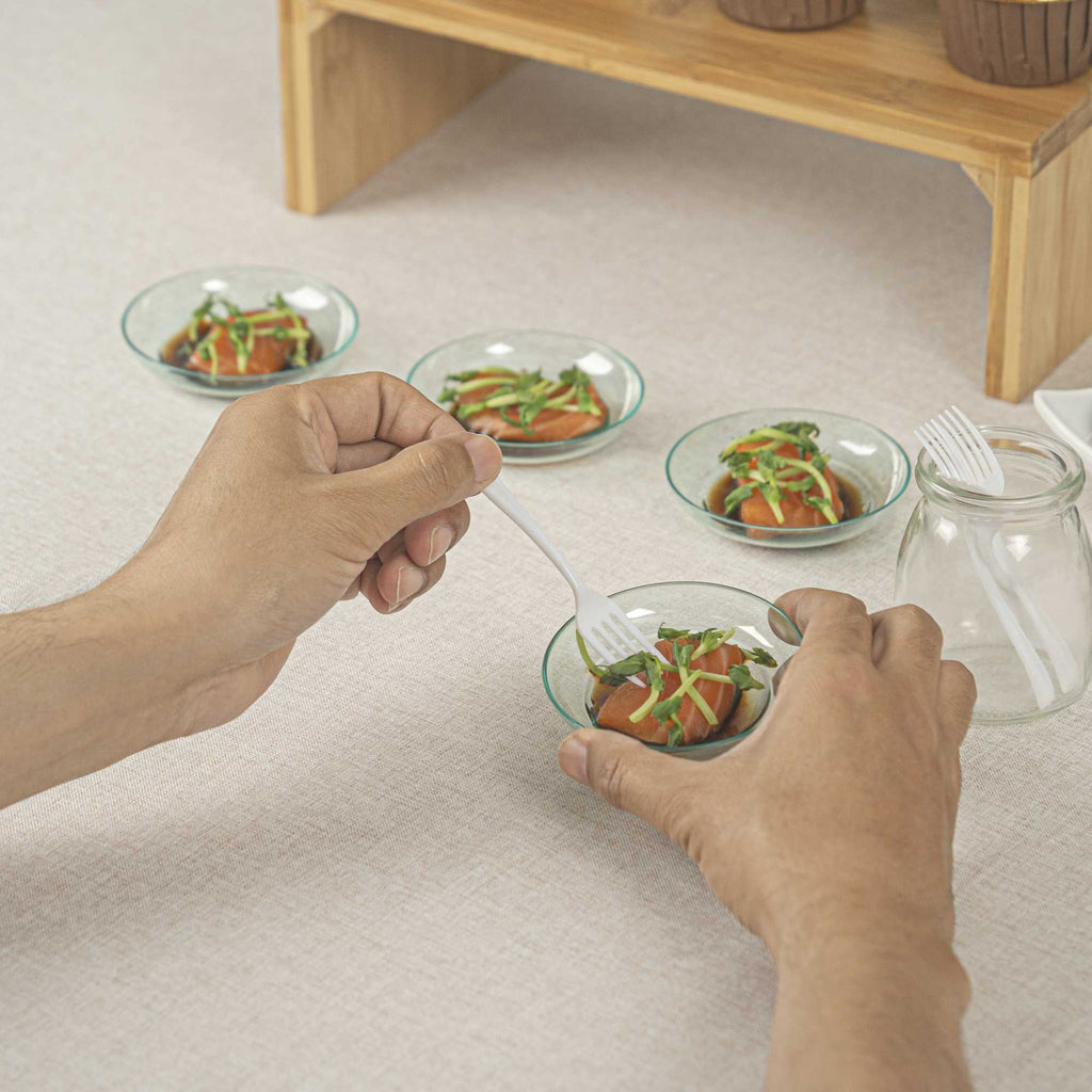 Mini Serve White Plastic Mini Fork - 4" - 500 count box