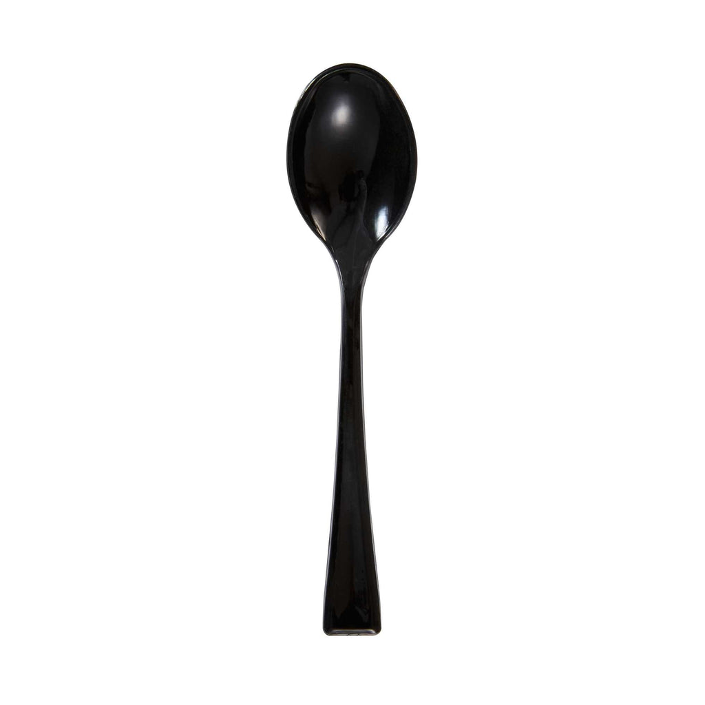 Mini Serve Black Plastic Mini Spoon - 4" - 500 count box
