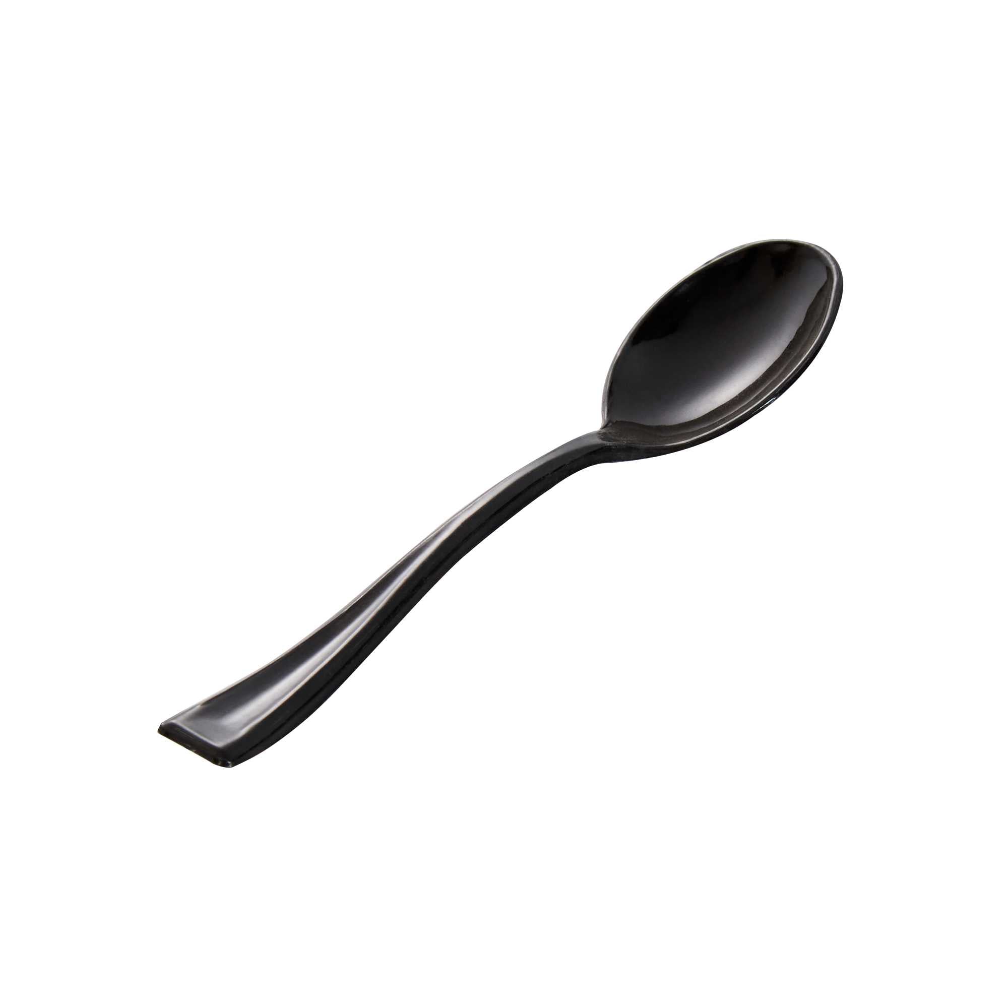 Mini Serve Black Plastic Mini Spoon - 4" - 500 count box