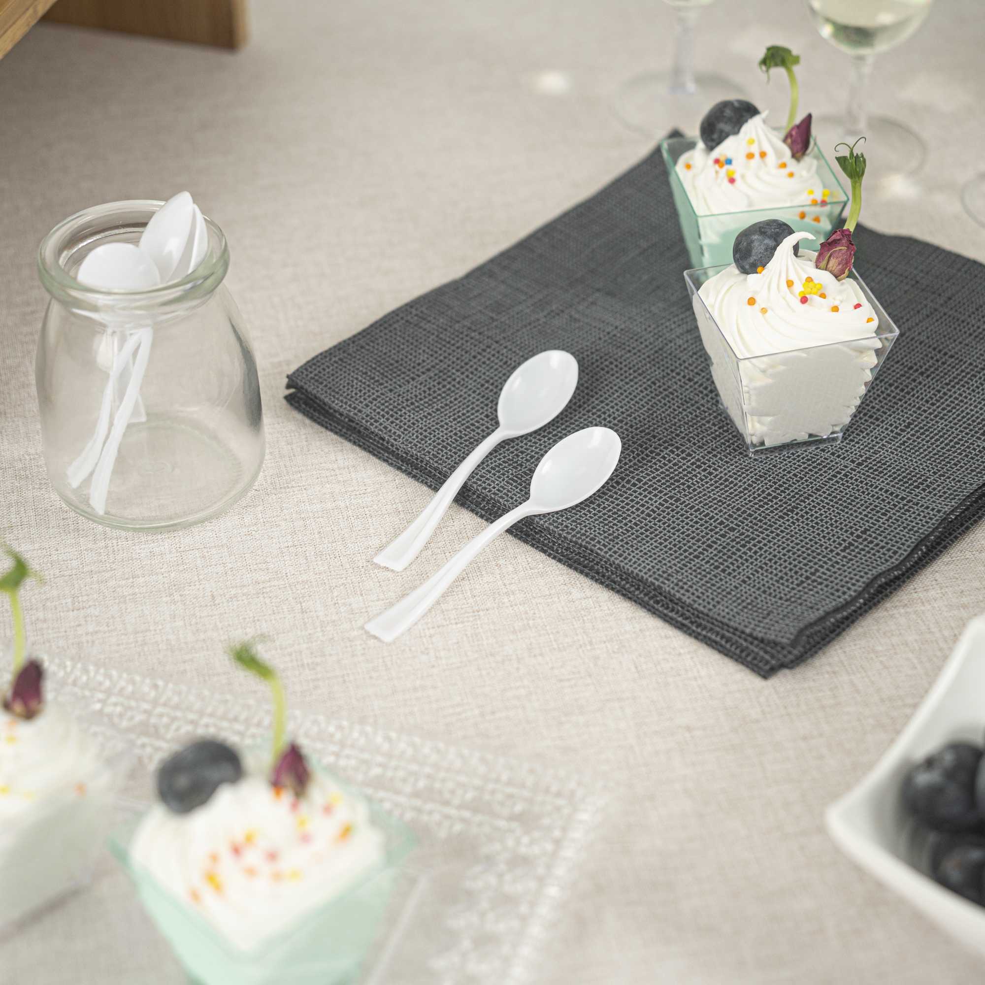 Mini Serve White Plastic Mini Spoon - 4" - 500 count box