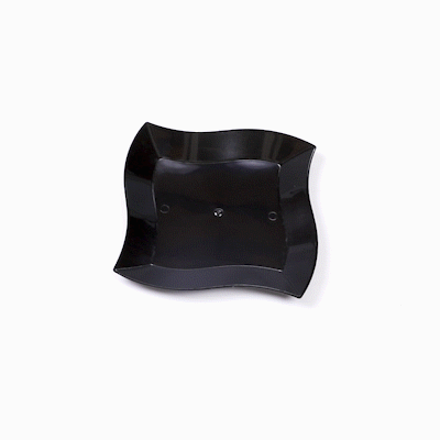 Maxi Serve Square Black Plastic Medium Aqua Plate - 7" x 7" x 1/2" - 100 count box