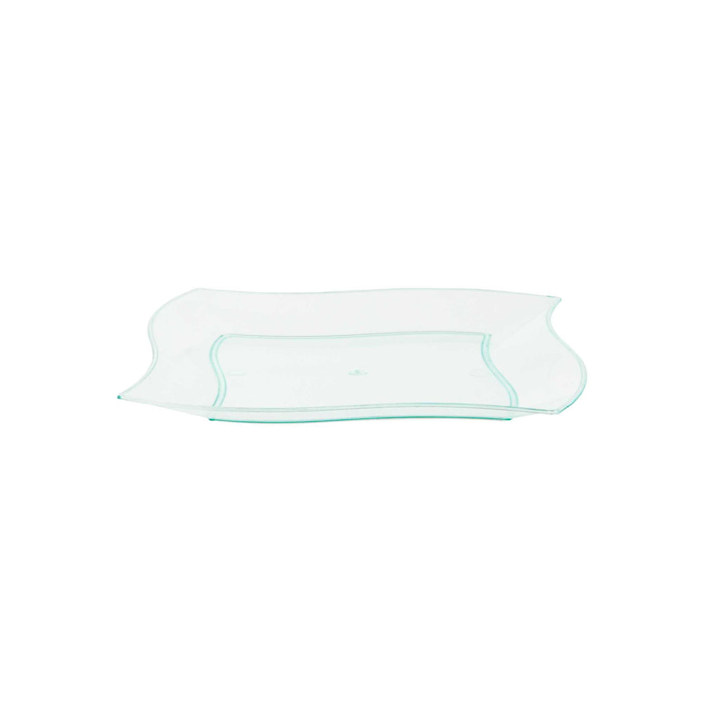 Maxi Serve Square Seagreen Plastic Medium Aqua Plate - 7" x 7" x 1/2" - 100 count box