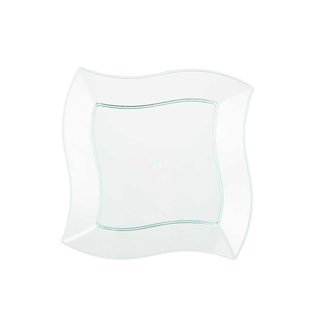 Maxi Serve Square Seagreen Plastic Medium Aqua Plate - 7" x 7" x 1/2" - 100 count box