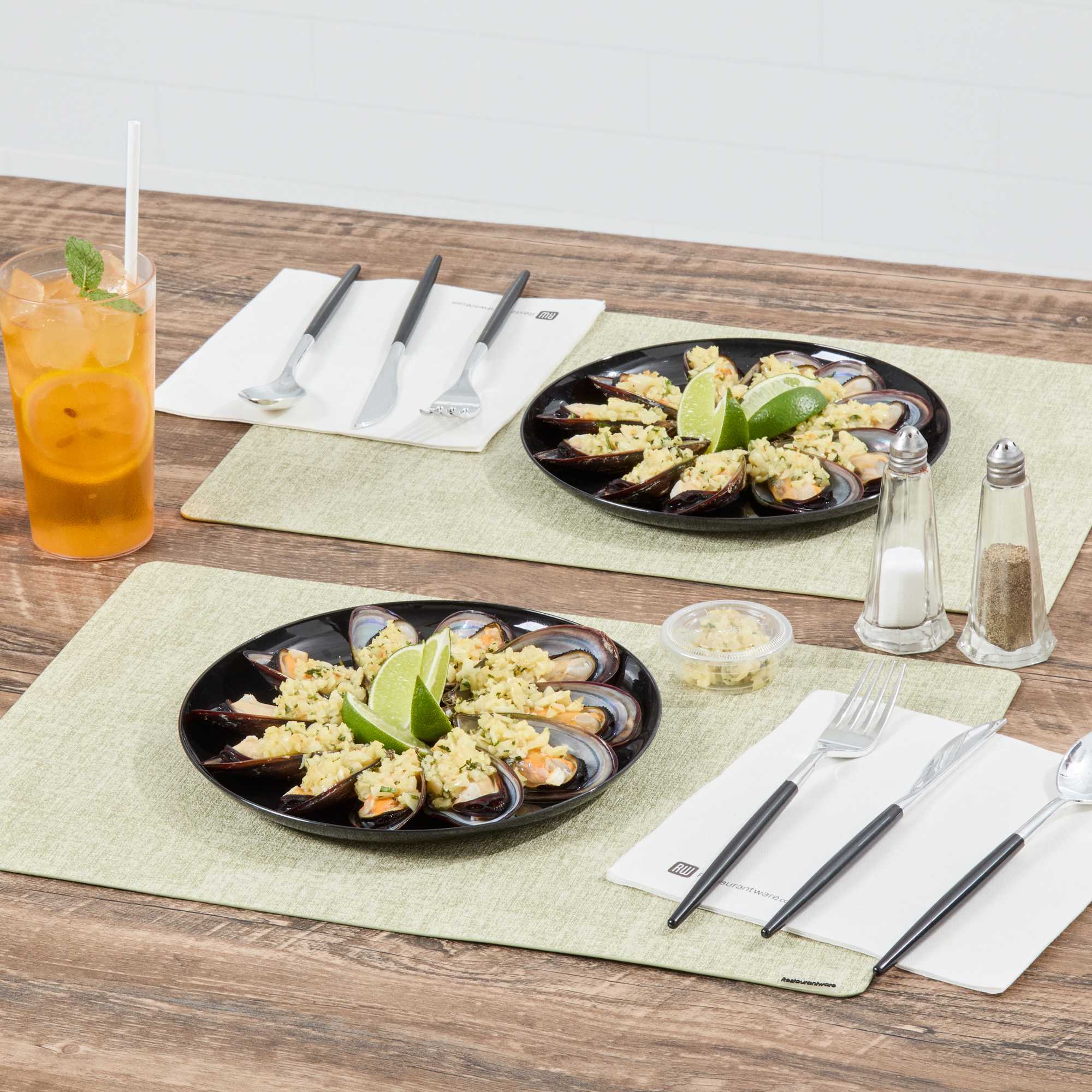 Maxi Serve Round Black Plastic Elegant Plate - 9" x 9" x 1/2" - 100 count box