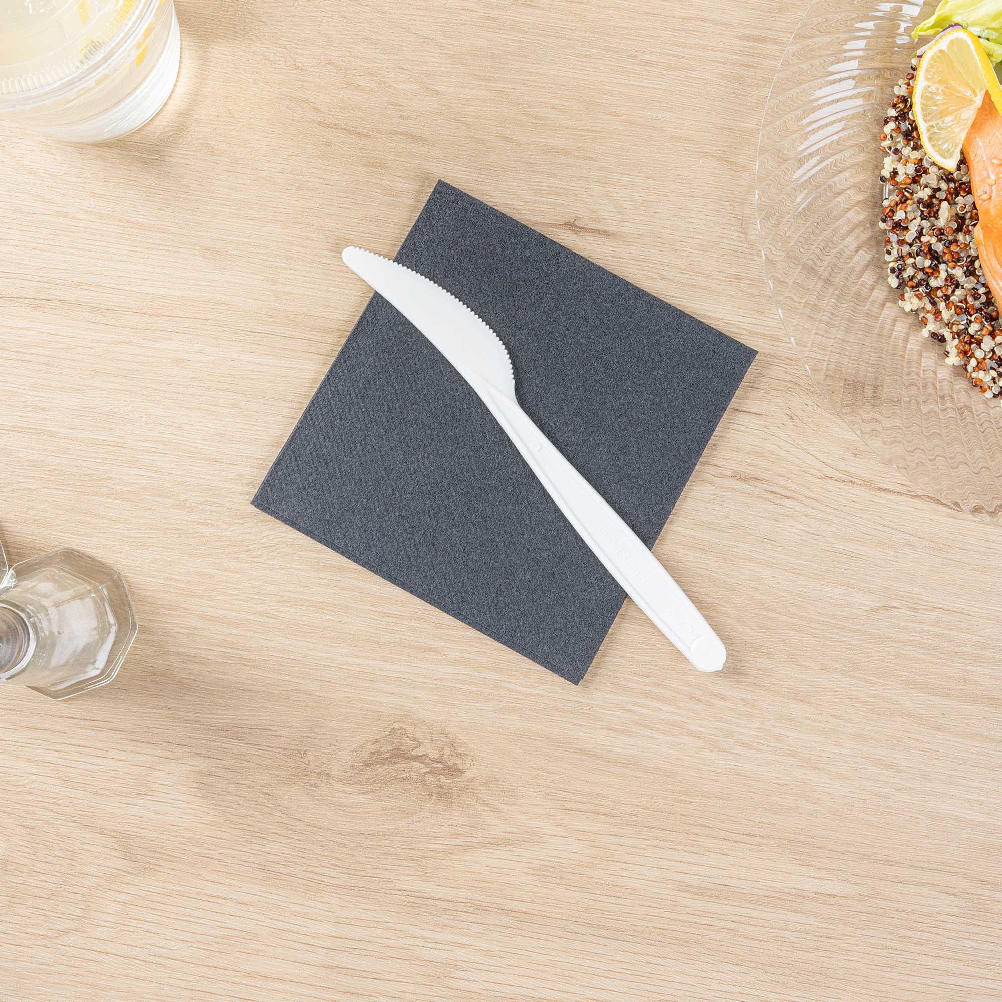 Basic Nature White PLA Plastic Knife - Compostable - 7" - 250 count box