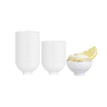 Mini Serve 2 oz Round White Plastic Coppa Bowl - 2 1/2" x 2 1/2" x 1" - 100 count box