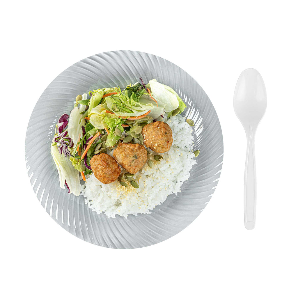 Basic Nature White PLA Plastic Spoon - Compostable - 6 1/4" x 1 1/4" x 1/2" - 250 count box