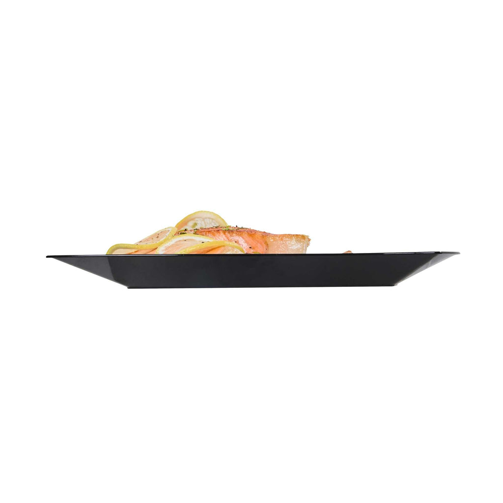 Maxi Serve Square Black Plastic Large Aqua Plate - 9" x 9" x 1/2" - 100 count box