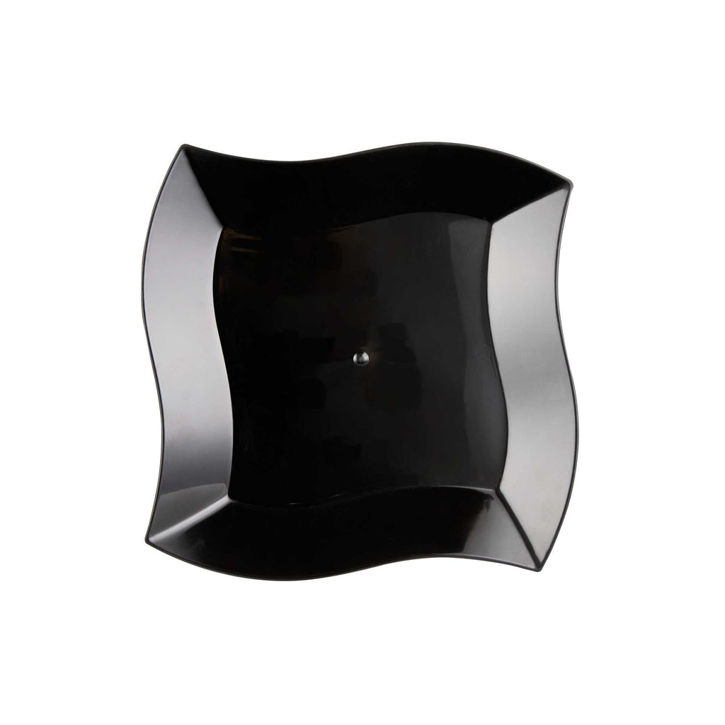 Maxi Serve Square Black Plastic Large Aqua Plate - 9" x 9" x 1/2" - 100 count box