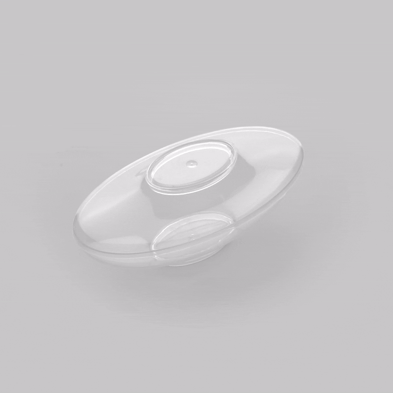 Mini Serve 6 oz Oval Clear Plastic Deli Cup - Stackable, with Lid - 5 1/2" x 3 1/4" x 2 1/2" - 100 count box