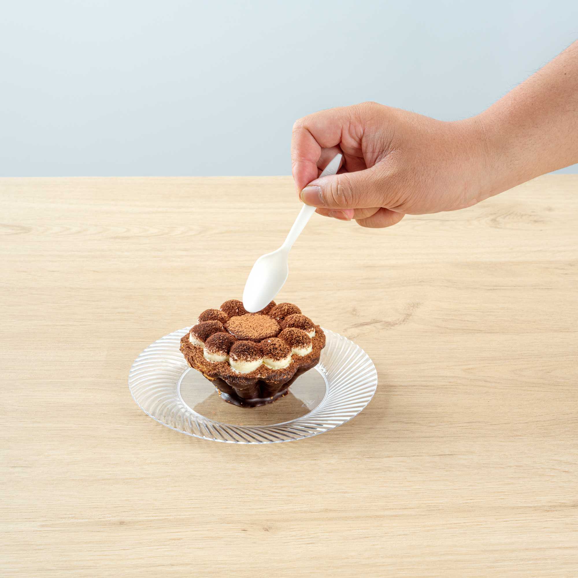 Basic Nature White CPLA Plastic Dessert Spoon - Compostable - 5" - 500 count box