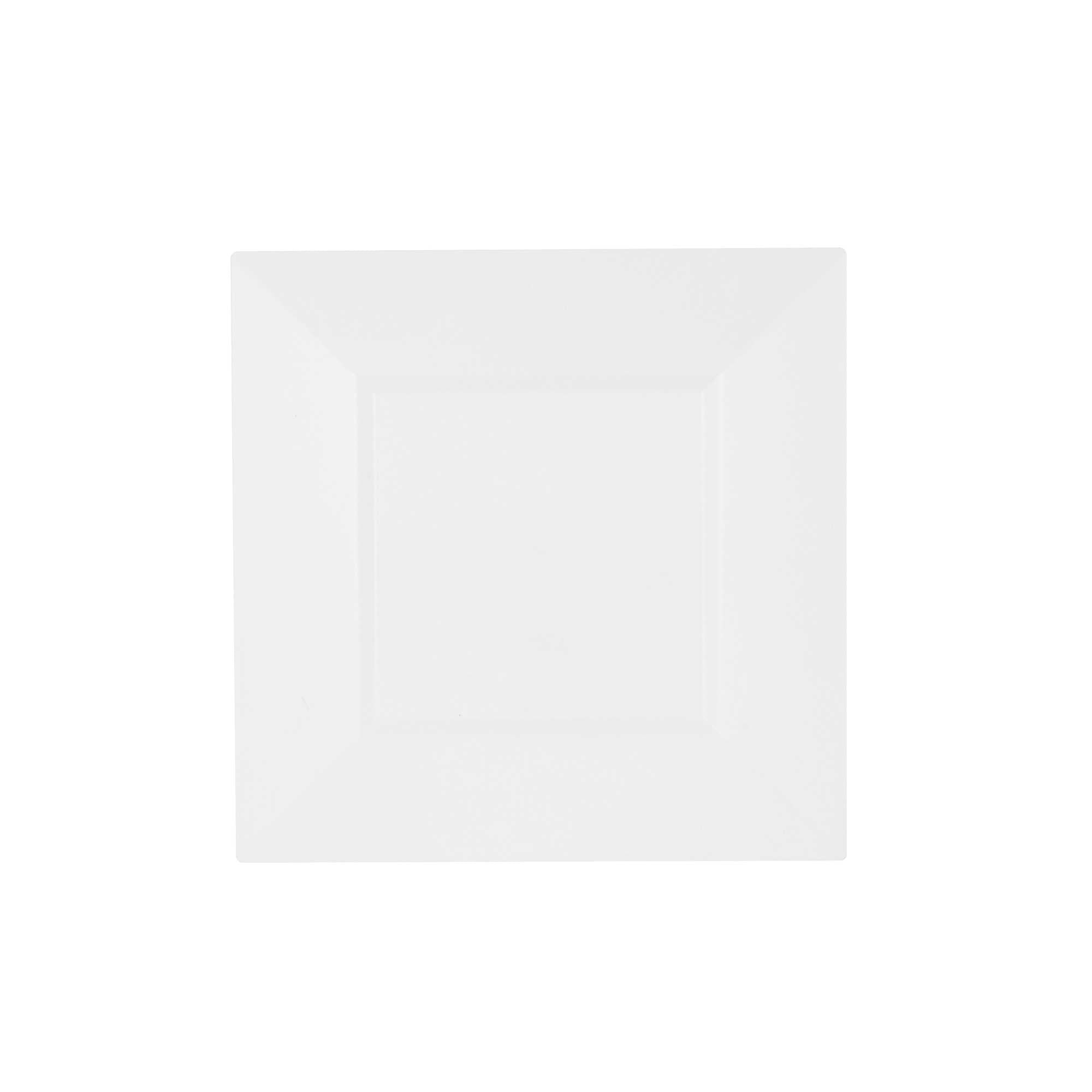 Maxi Serve Square White Plastic Medium Plate - 8 1/4" x 8 1/4" x 1/2" - 100 count box