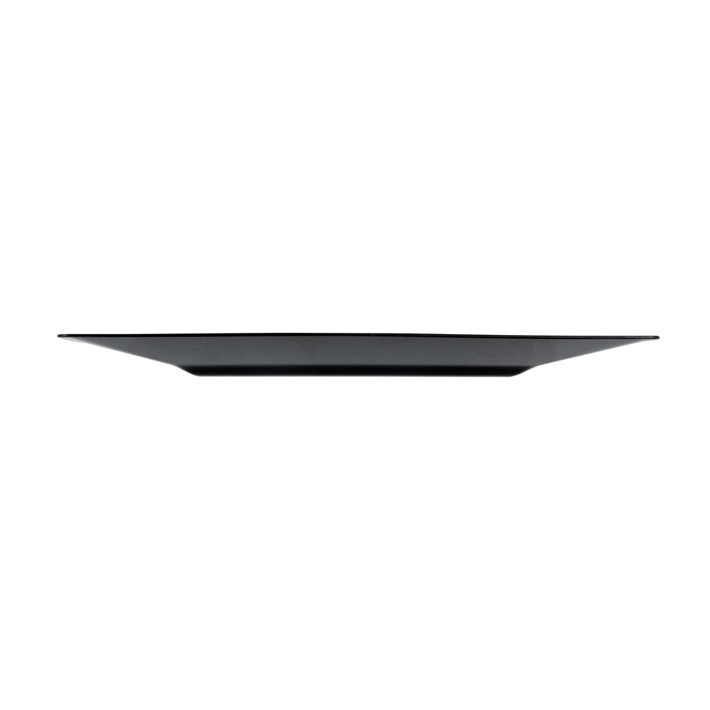 Maxi Serve Square Black Plastic Dinner Plate - 10 3/4" x 10 3/4" x 1/2" - 100 count box