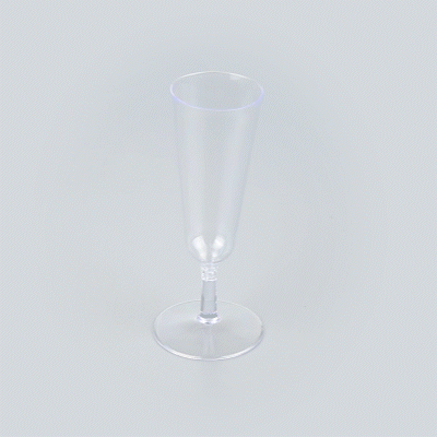 Bev Tek 2 oz Round Clear Plastic Mini Champagne Glass - 2" x 2" x 5" - 100 count box