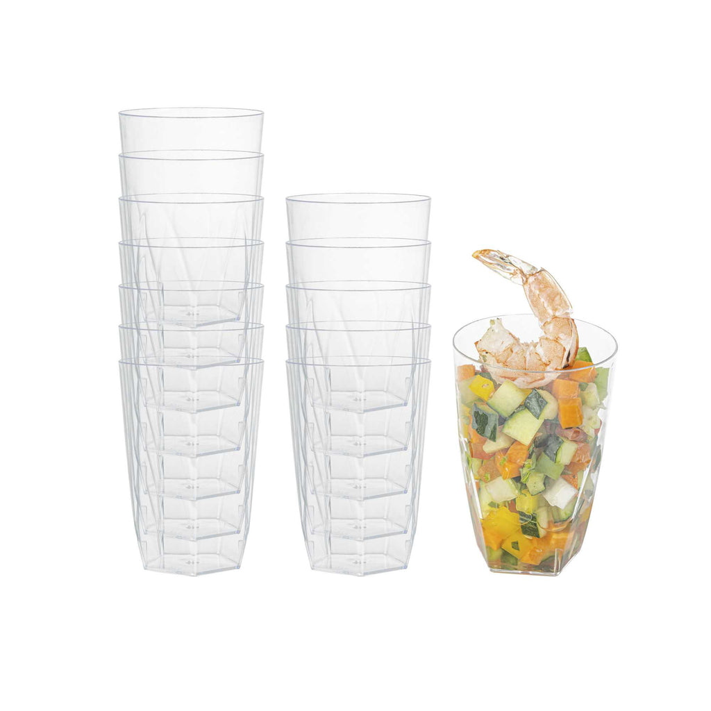 Bev Tek 5 oz Round Clear Plastic Edge Glass - 2 1/4" x 2 1/4" x 3 1/4" - 100 count box
