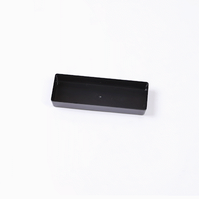 Mini Serve Rectangle Black Plastic Modern Plate - 5 1/4" x 1 3/4" x 3/4" - 100 count box