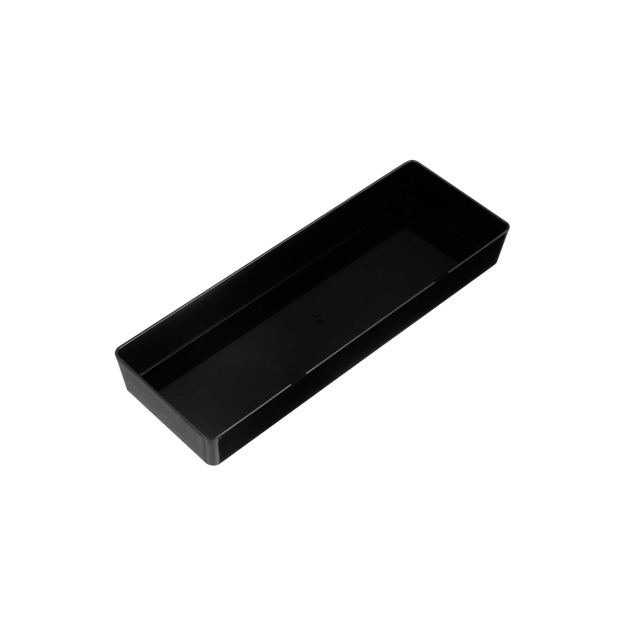 Mini Serve Rectangle Black Plastic Modern Plate - 5 1/4" x 1 3/4" x 3/4" - 100 count box