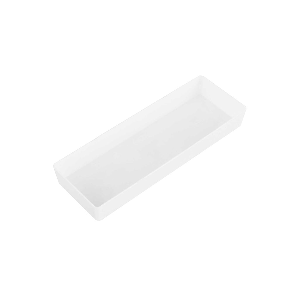Mini Serve Rectangle White Plastic Modern Plate - 5 1/4" x 1 3/4" x 3/4" - 100 count box