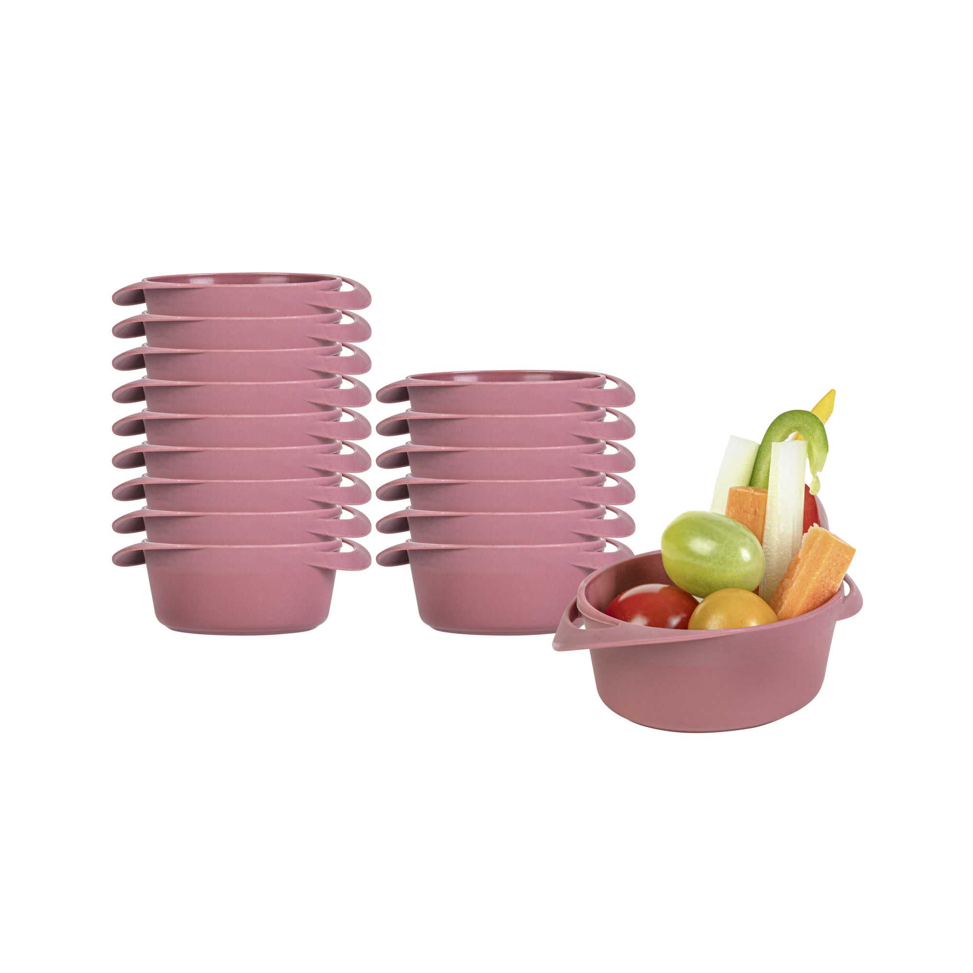 Mini Serve 3 oz Round Red Plastic Mini Infinity Pot - 3 3/4" x 2 1/2" x 1 1/4" - 100 count box