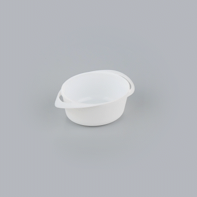 Mini Serve 3 oz Round White Plastic Mini Infinity Pot - 3 3/4" x 2 1/2" x 1 1/4" - 100 count box