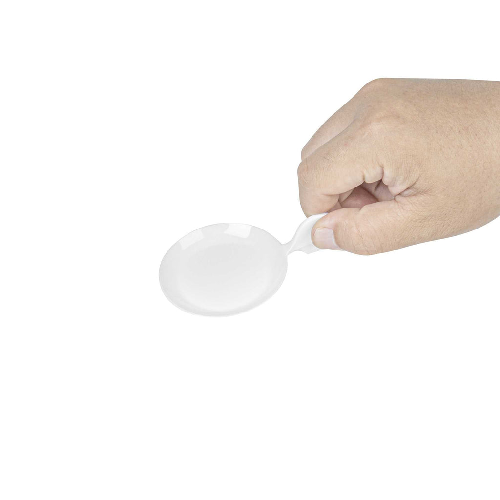 Mini Serve Fish White Plastic Tasting Plate - 3 3/4" x 2 1/2" x 1" - 100 count box