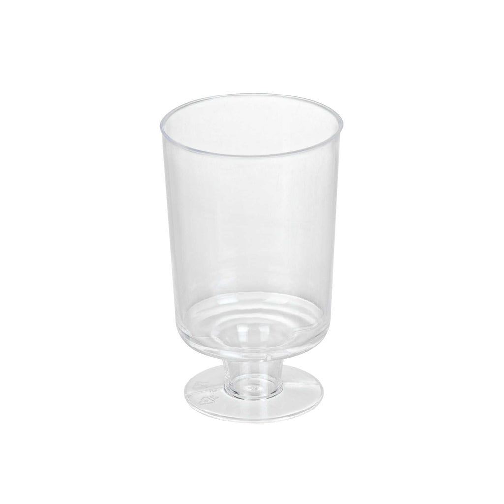 Mini Serve 1 oz Round Clear Plastic Lufthansa Drinking Cup - Stackable - 1 1/2" x 1 1/2" x 2 1/2" - 100 count box