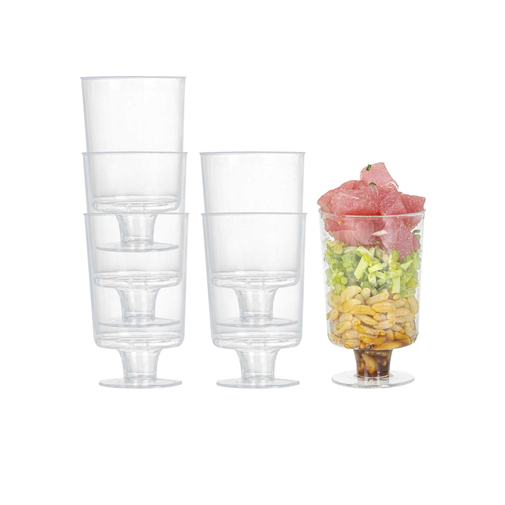 Mini Serve 1 oz Round Clear Plastic Lufthansa Drinking Cup - Stackable - 1 1/2" x 1 1/2" x 2 1/2" - 100 count box