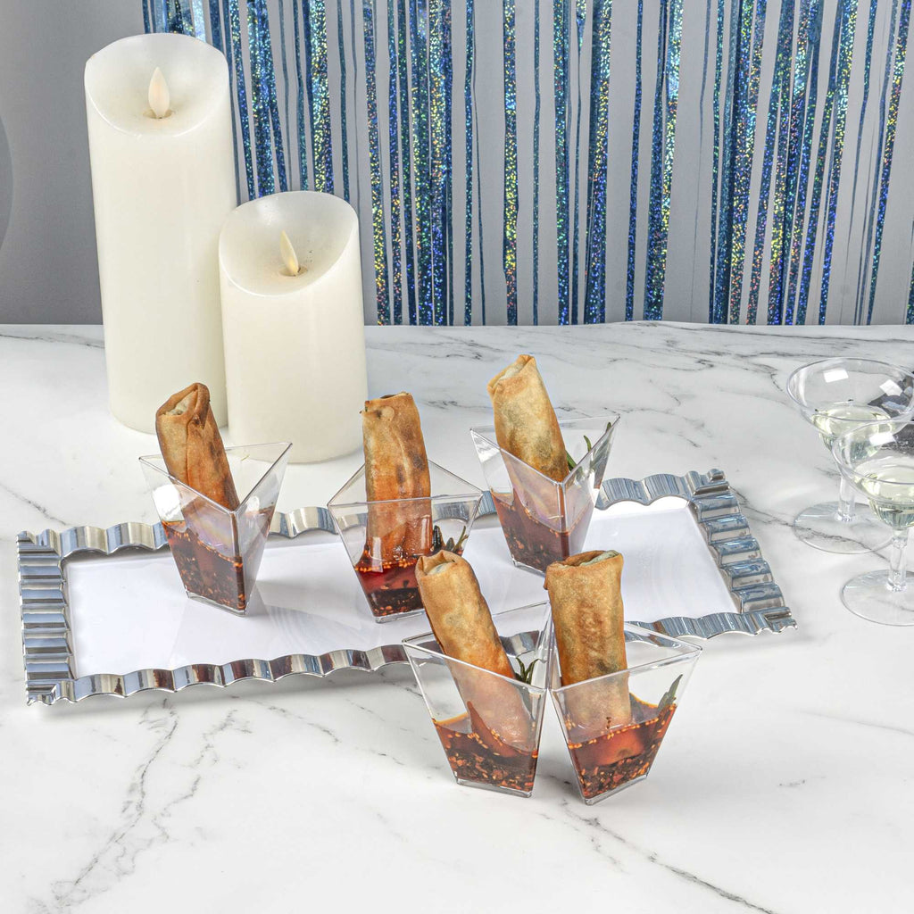 Mini Serve 4 oz Clear Plastic Torcente Dessert Cup - 3" x 2 1/2" x 2 3/4" - 100 count box