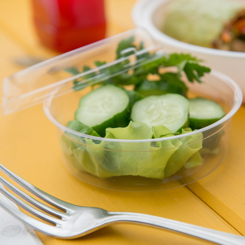 Basic Nature Round Clear PLA Plastic Dome Lid - Fits To Go Deli Container, Compostable - 500 count box