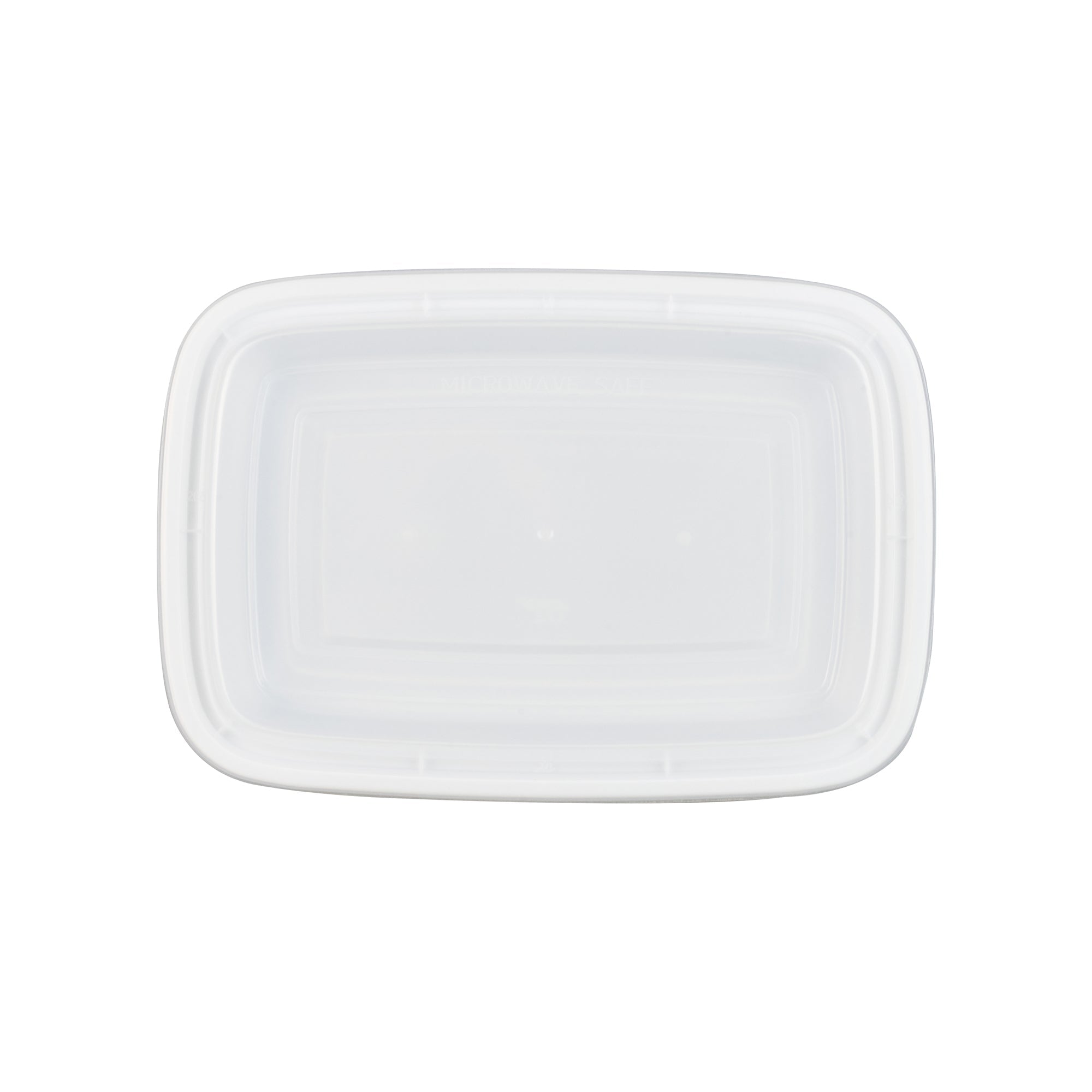 Asporto 28 oz Rectangle White Plastic To Go Box - with Clear Lid, Microwavable - 8 3/4" x 6" x 1 1/2" - 100 count box