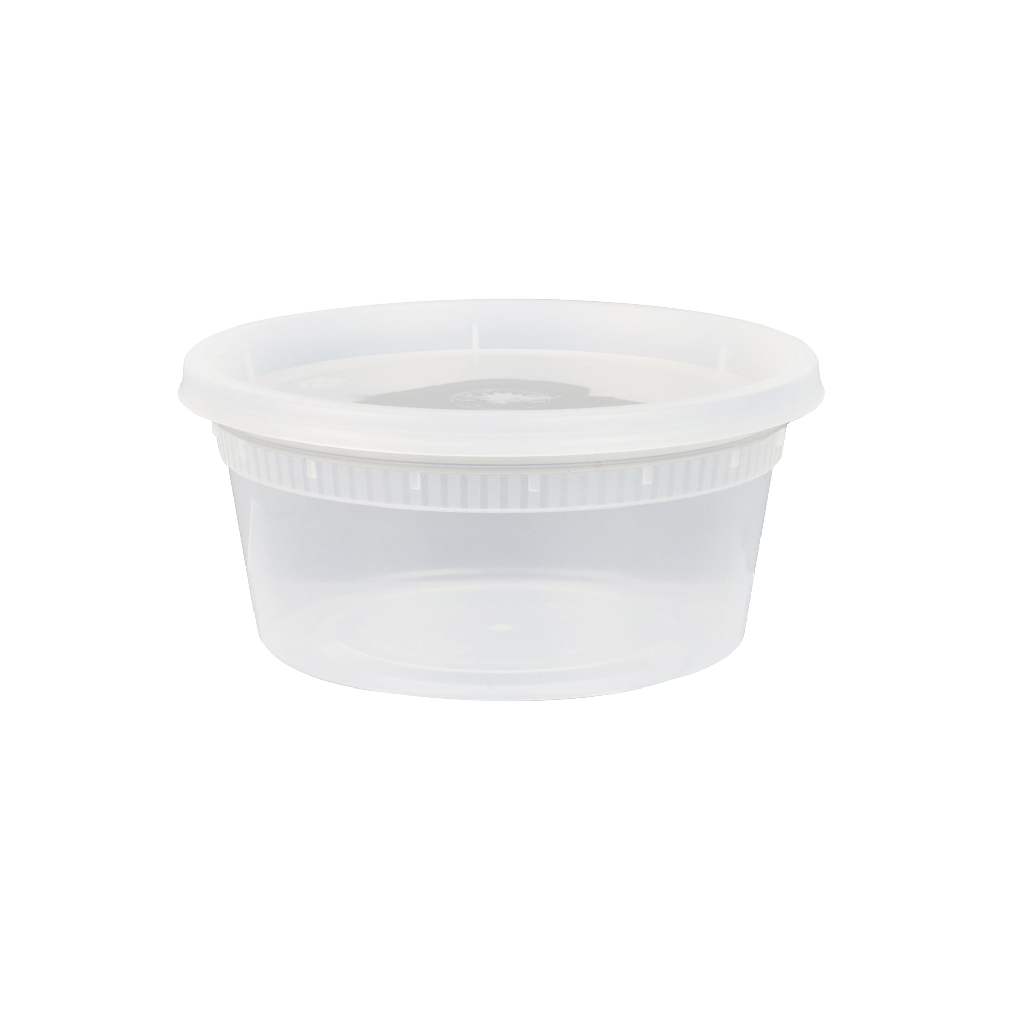 Asporto 12 oz Round Clear Plastic Soup Container - with Lid, Microwavable - 4 1/2" x 4 1/2" x 2 1/2" - 100 count box