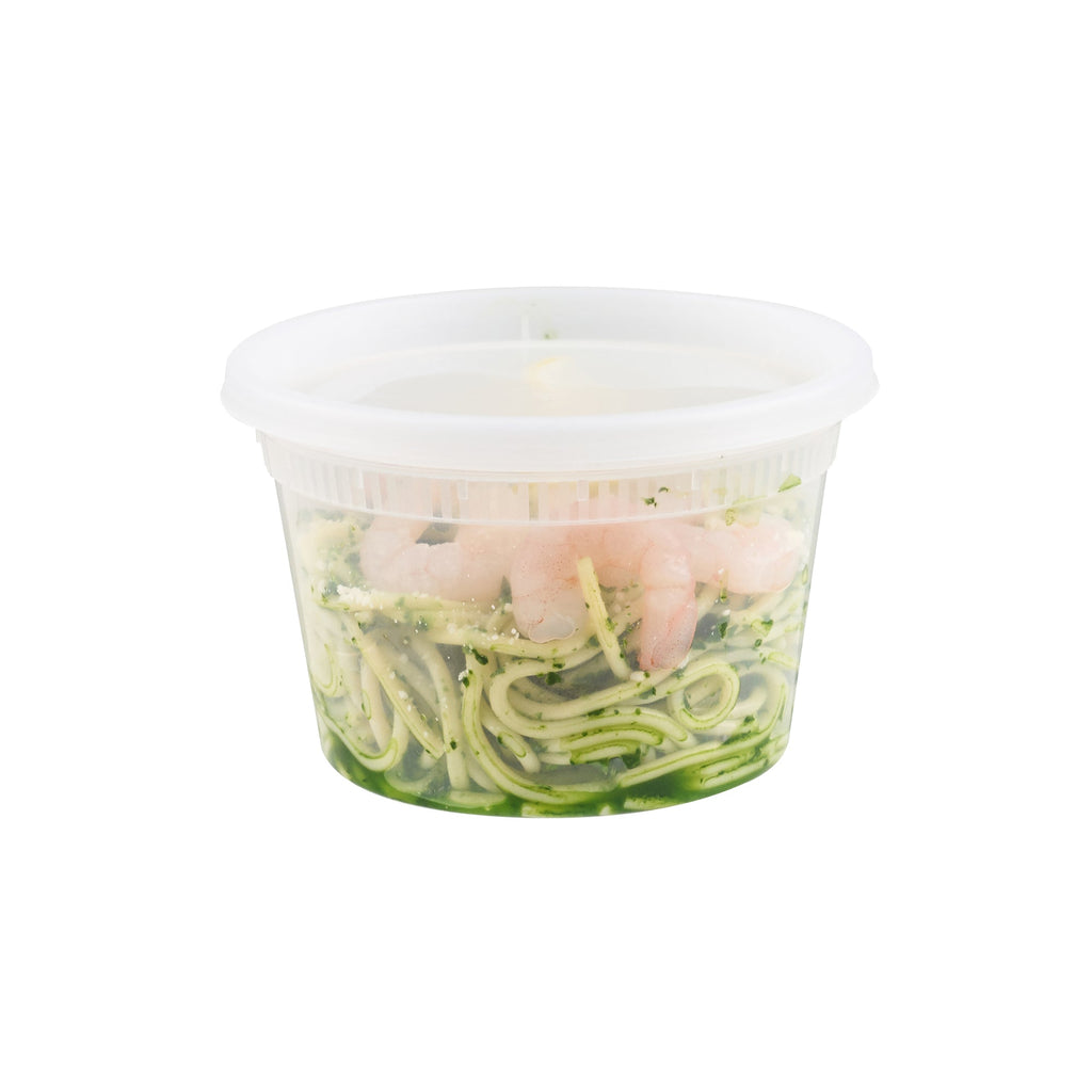 Asporto 16 oz Round Clear Plastic Soup Container - with Lid, Microwavable - 4 1/2" x 4 1/2" x 3" - 100 count box
