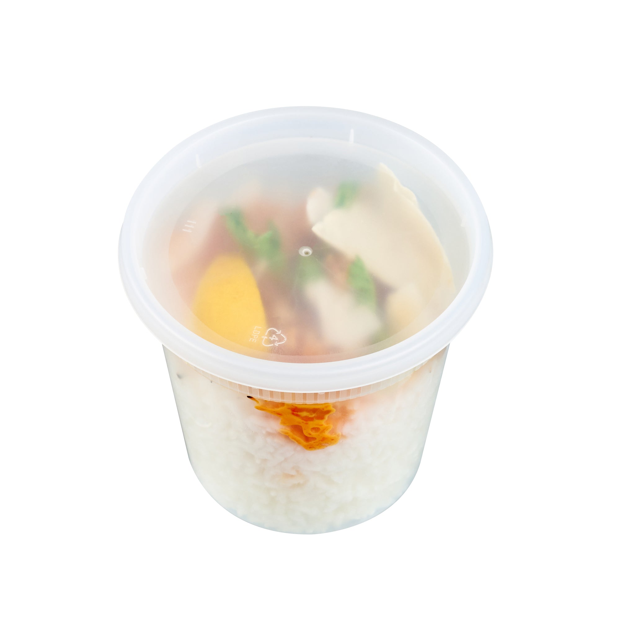 Asporto 24 oz Round Clear Plastic Soup Container - with Lid, Microwavable - 4 1/2" x 4 1/2" x 4 1/4" - 100 count box