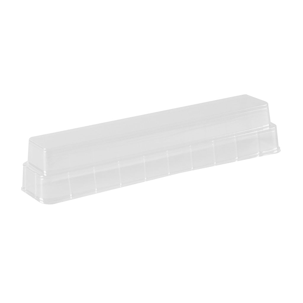 Shock Safe Rectangle Black Plastic Macaron Take Out Box - Fits 6 Macarons - 11" x 2 1/2" x 2" - 100 count box