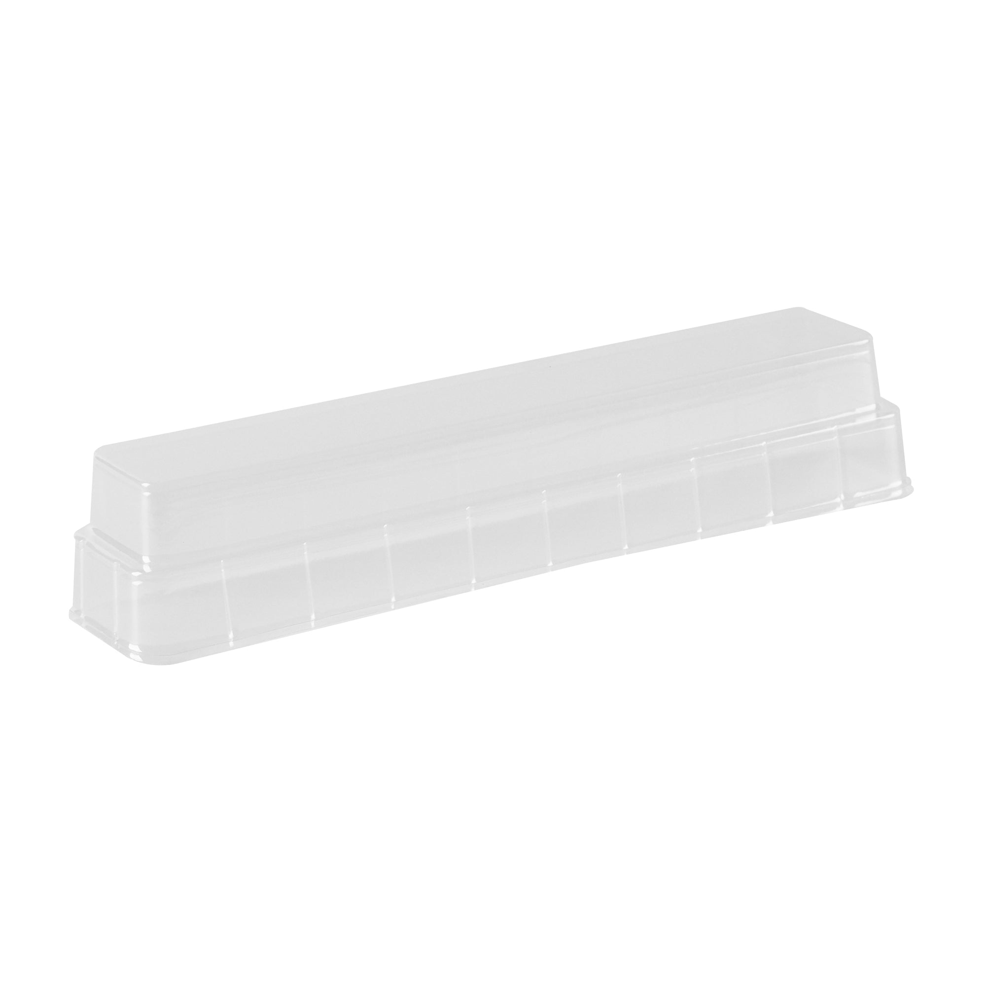 Shock Safe Rectangle Black Plastic Macaron Take Out Box - Fits 6 Macarons - 11" x 2 1/2" x 2" - 100 count box