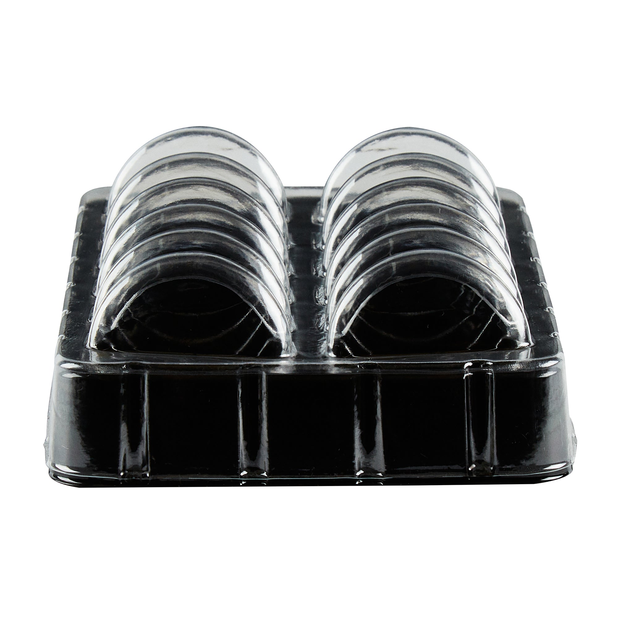 Shock Safe Rectangle Black Plastic Macaron Take Out Box - Fits 12 Macarons - 11" x 4 1/2" x 2" - 100 count box