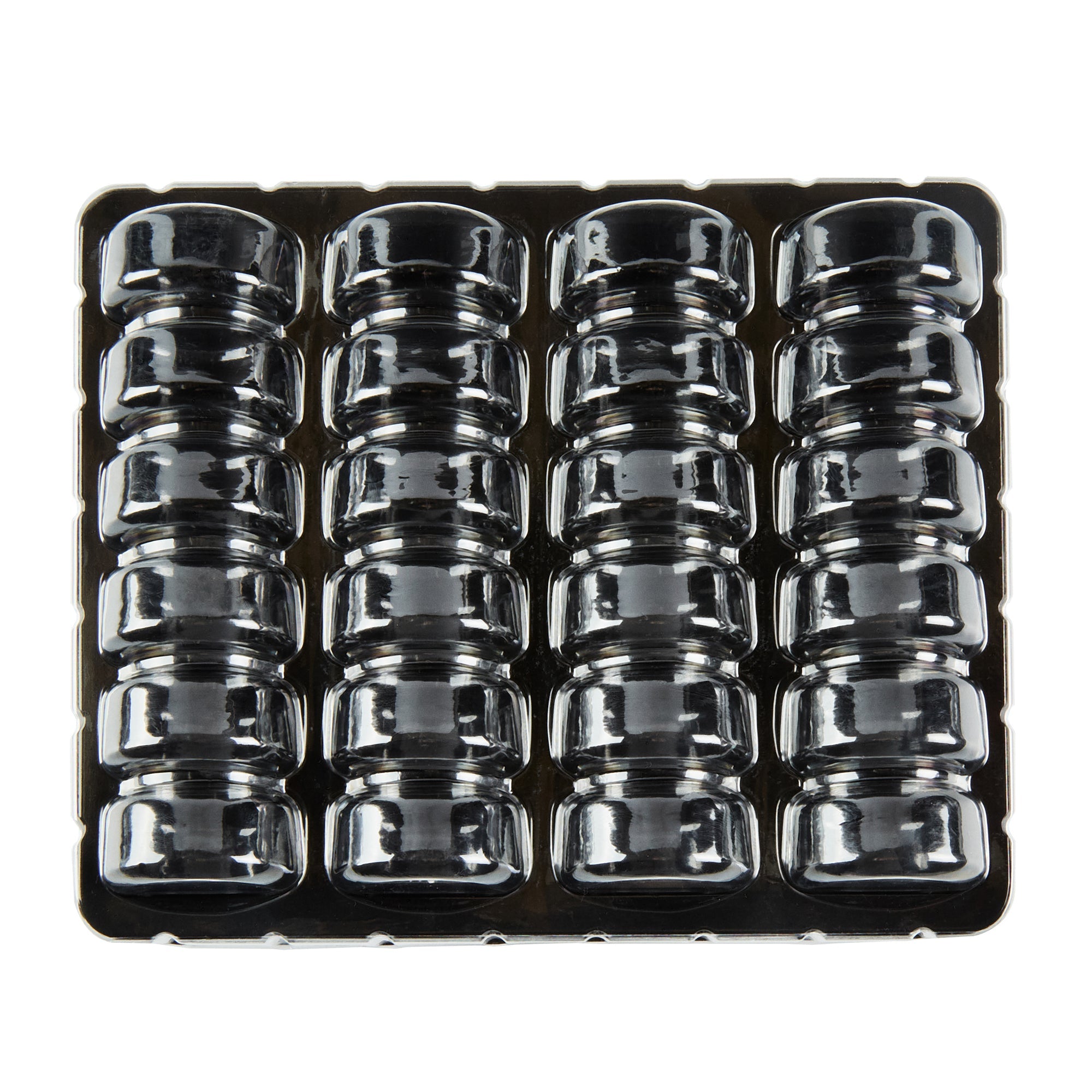 Shock Safe Rectangle Black Plastic Macaron Take Out Box - Fits 24 Macarons - 11" x 9" x 2" - 100 count box