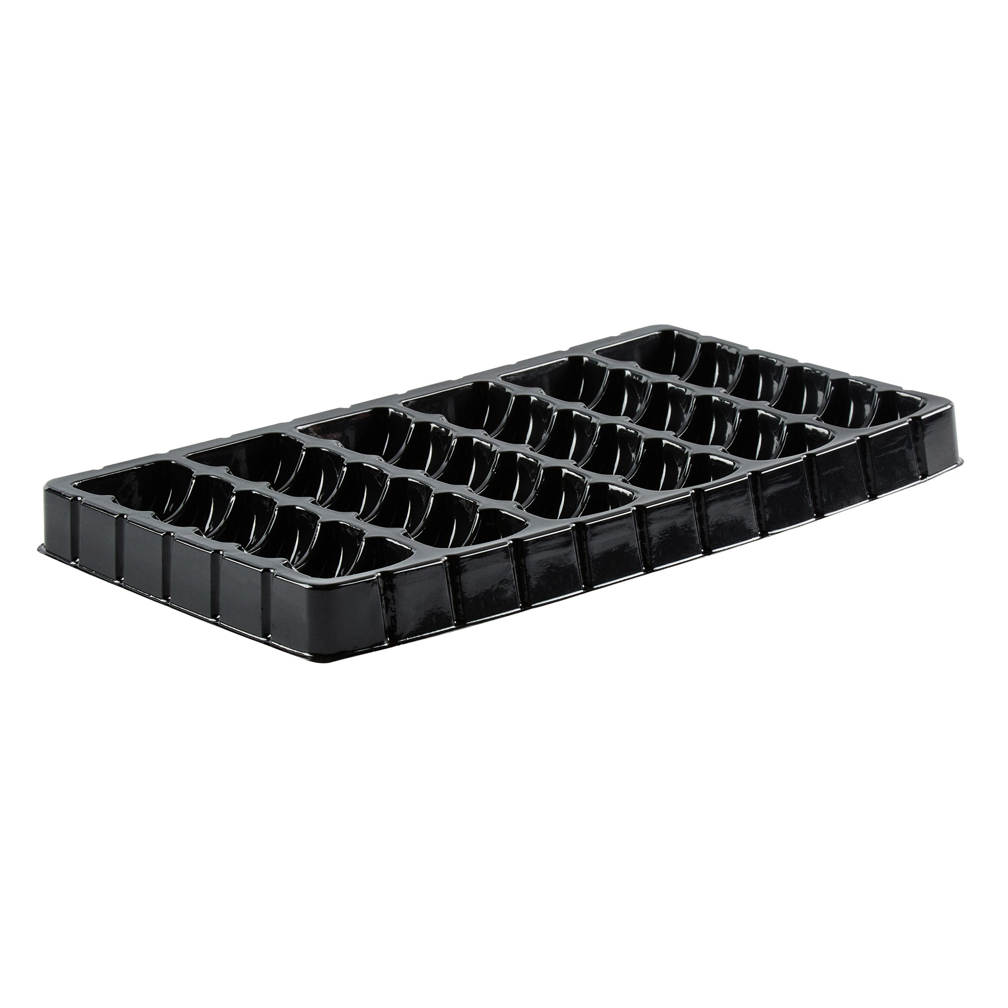 Shock Safe Rectangle Black Plastic Macaron Take Out Box - Fits 36 Macarons - 13 1/4" x 11" x 2" - 100 count box