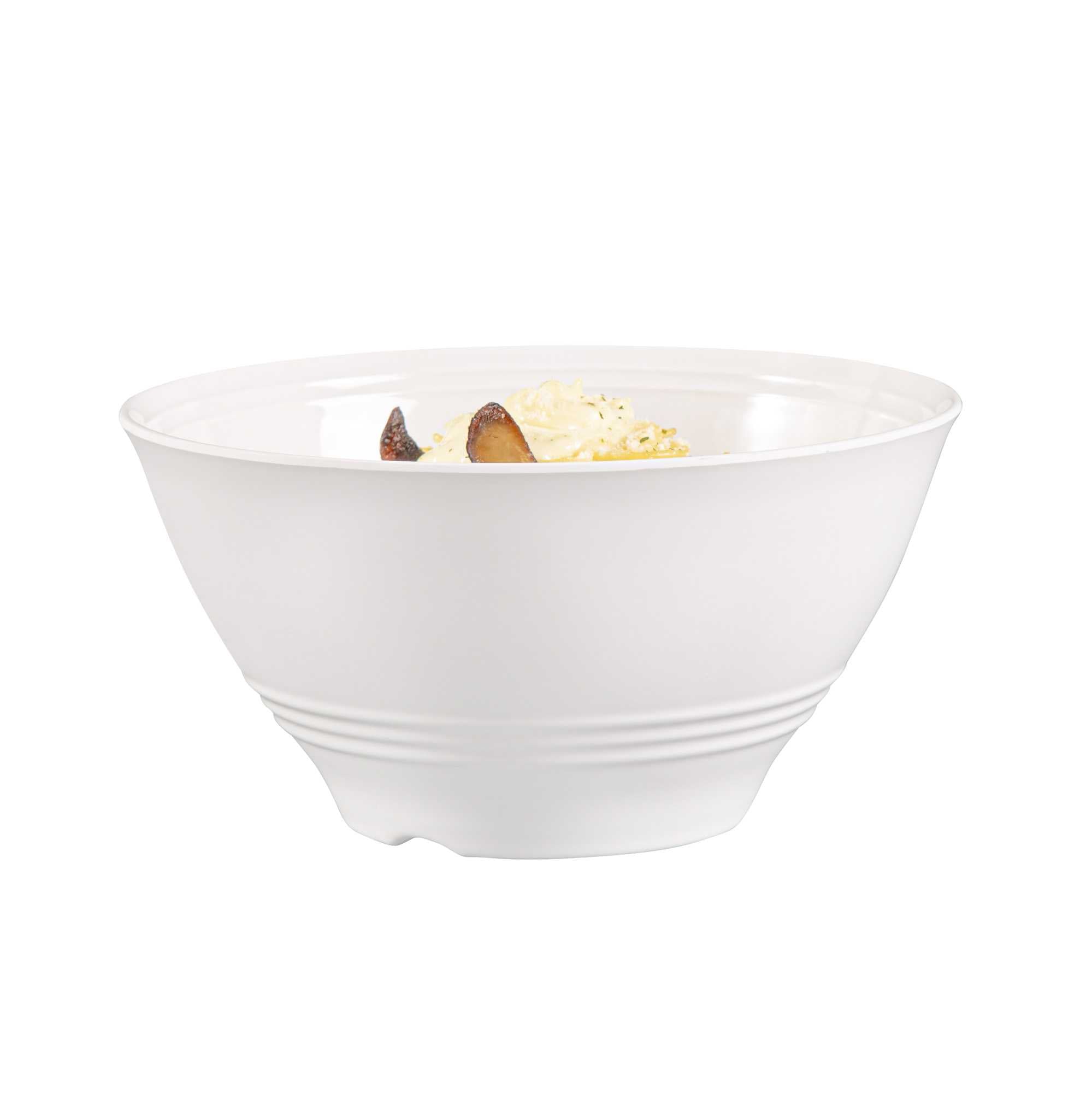 Voga 74 oz Round White Melamine Large Bowl - Incline - 8 1/2" x 8 1/2" x 4 1/4" - 10 count box