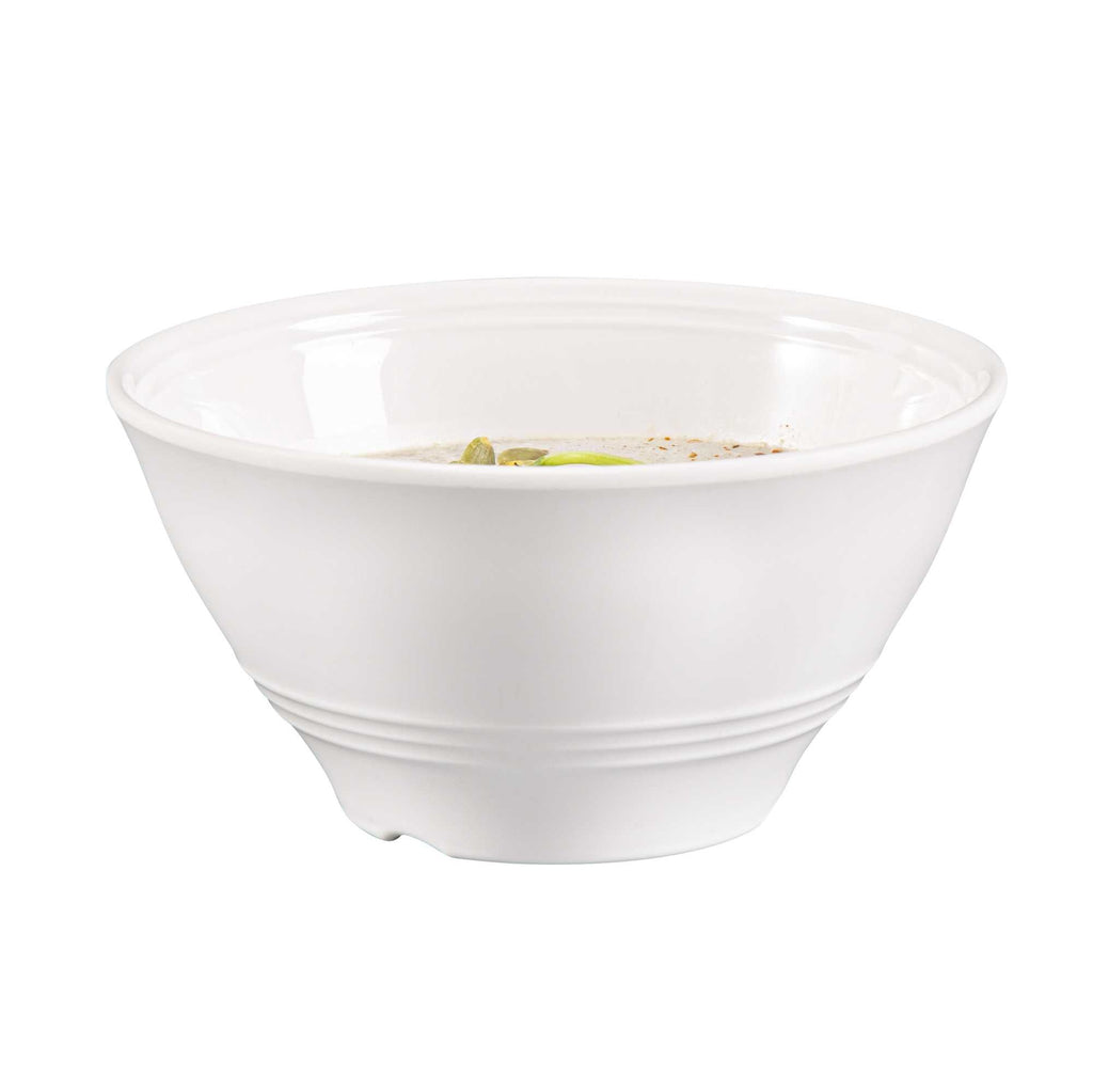 Voga 16 oz Round White Melamine Small Bowl - Incline - 6" x 6" x 3" - 10 count box