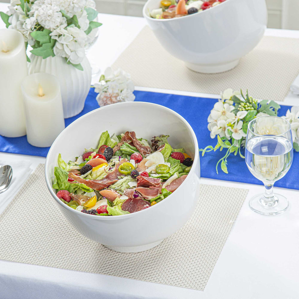 Voga 101 oz Round White Melamine Large Bowl - Slant - 10" x 9 3/4" x 7 3/4" - 2 count box