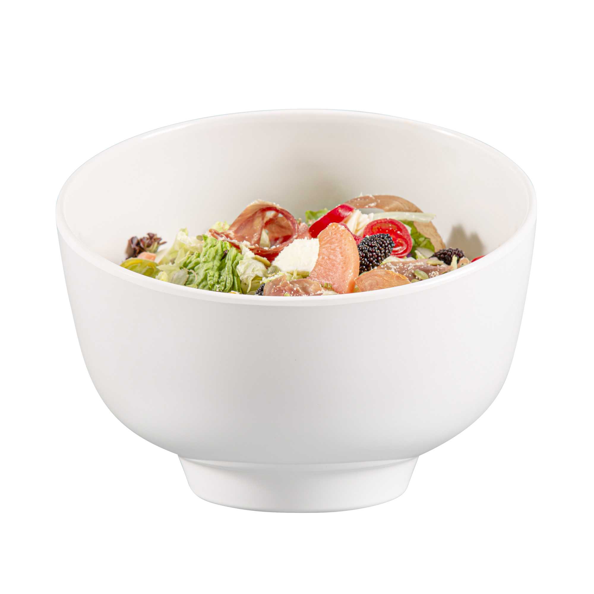 Voga 101 oz Round White Melamine Large Bowl - Slant - 10" x 9 3/4" x 7 3/4" - 2 count box