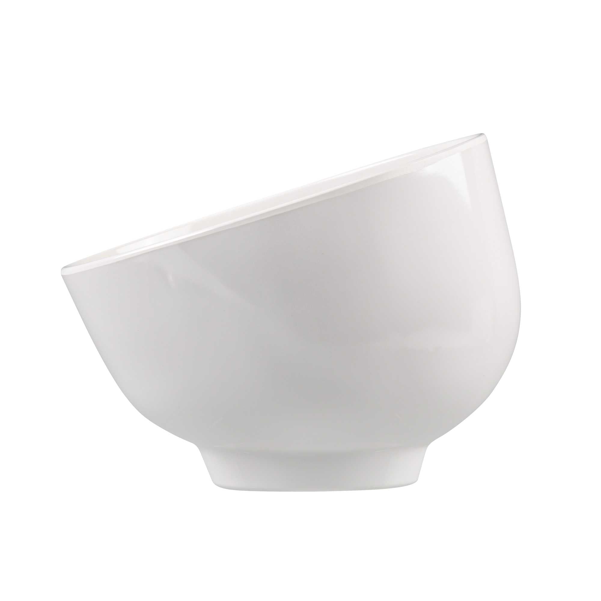Voga 101 oz Round White Melamine Large Bowl - Slant - 10" x 9 3/4" x 7 3/4" - 2 count box