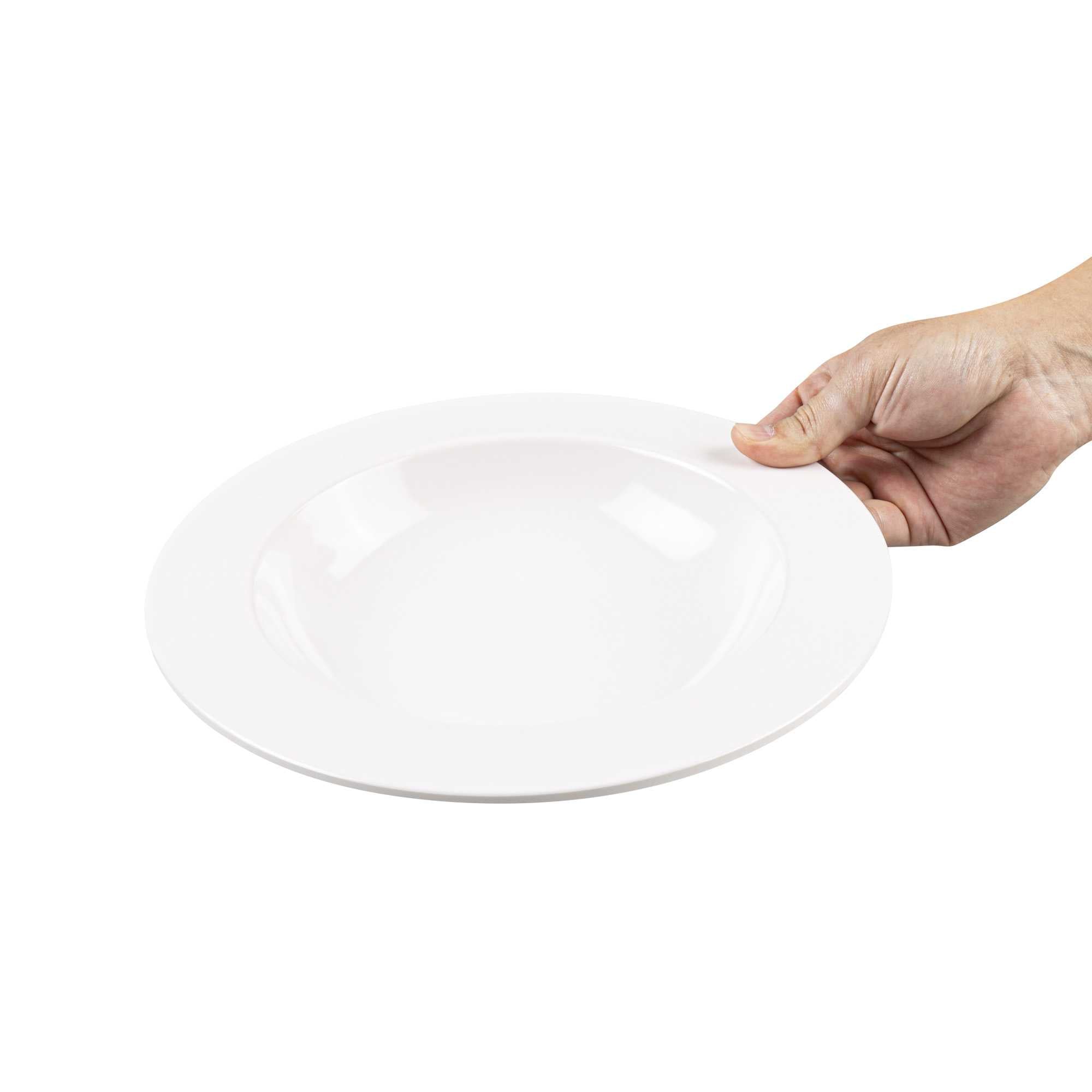 Voga 20 oz Round White Melamine Small Bowl - Classic - 10" x 10" x 1 1/2" - 10 count box