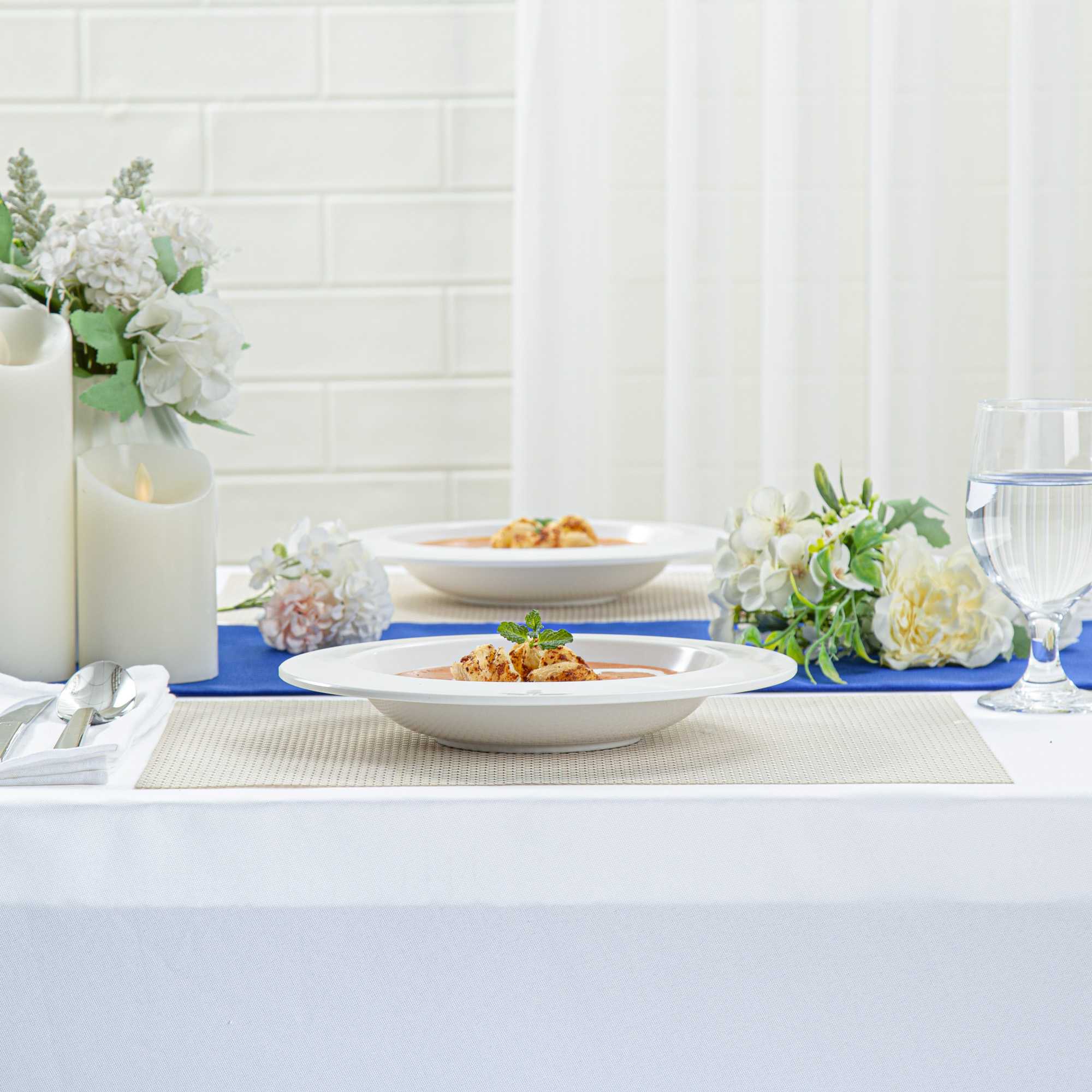 Voga 20 oz Round White Melamine Small Bowl - Classic - 10" x 10" x 1 1/2" - 10 count box