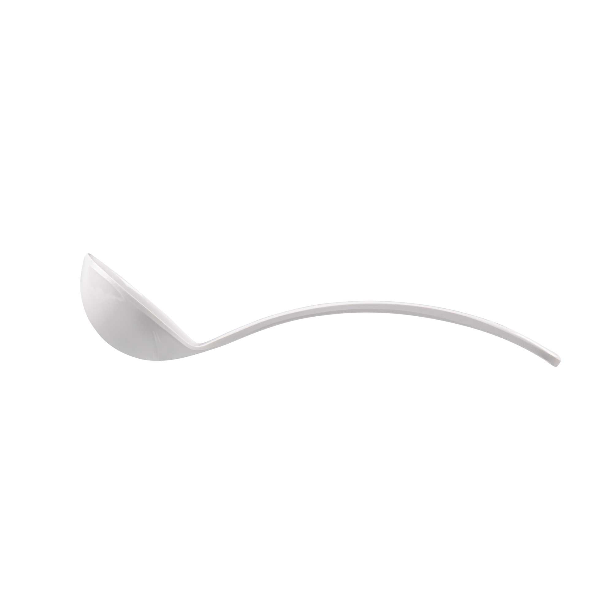 Voga 3 oz White Melamine Ladle - 10 1/2" x 2 1/4" x 2 1/4" - 10 count box
