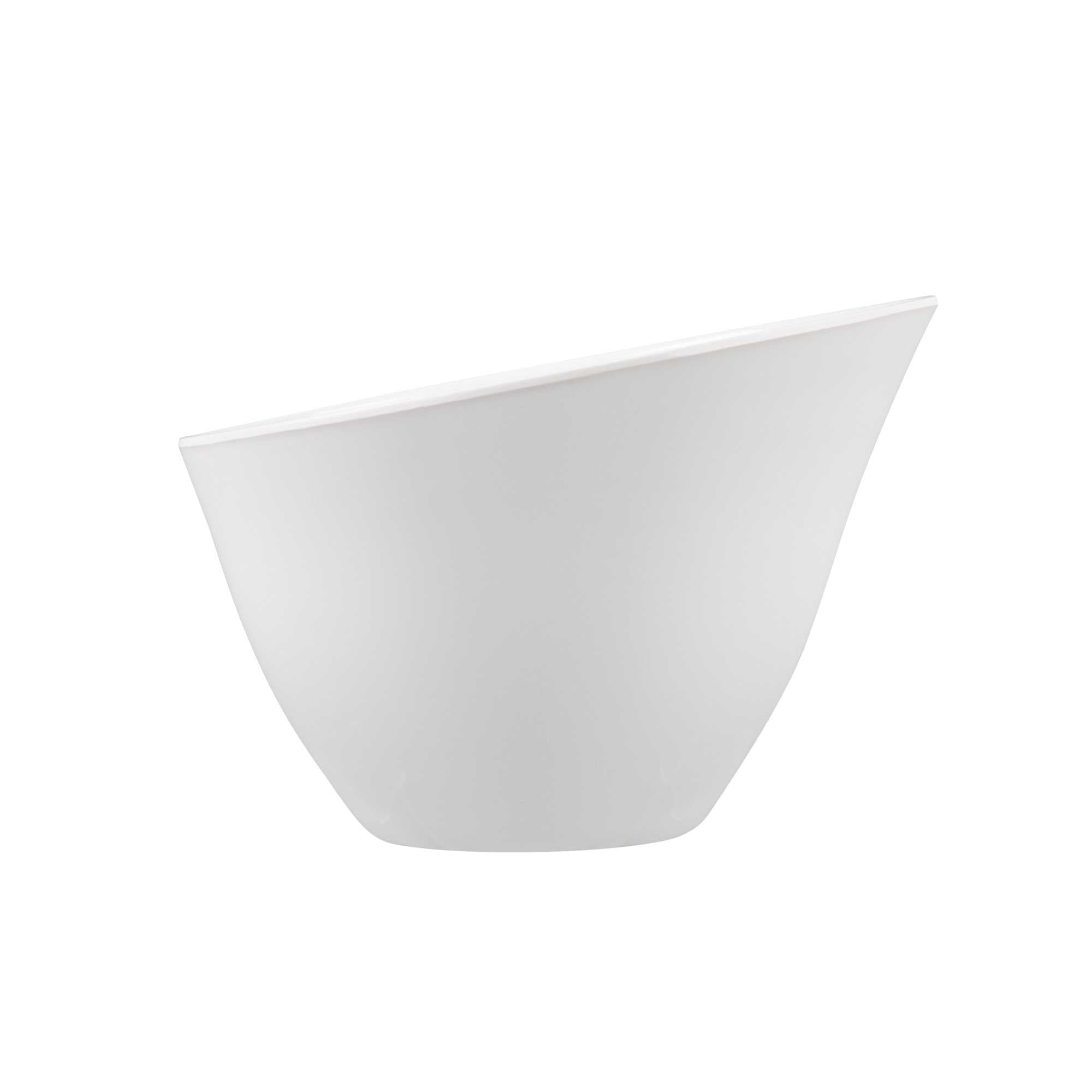 Voga 60 oz Round White Melamine Large Bowl - Incline Face - 8" x 8" x 5 1/2" - 2 count box